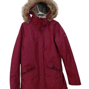 Columbia Women's Burgundy Ski Jacket with Fur Hood